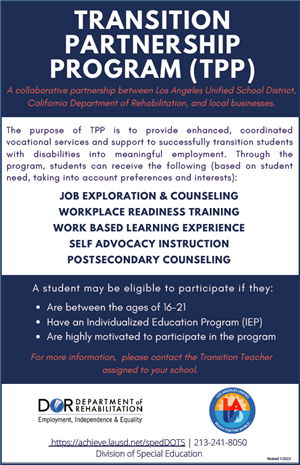 Transition Partnership Program flyer English_Spanish